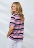 Cotton Traders Lavender Short Sleeve Stripe Polo - S Image 2