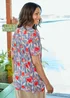Cotton Traders Dusky Blue Printed Crinkle Top - 16 Image 3