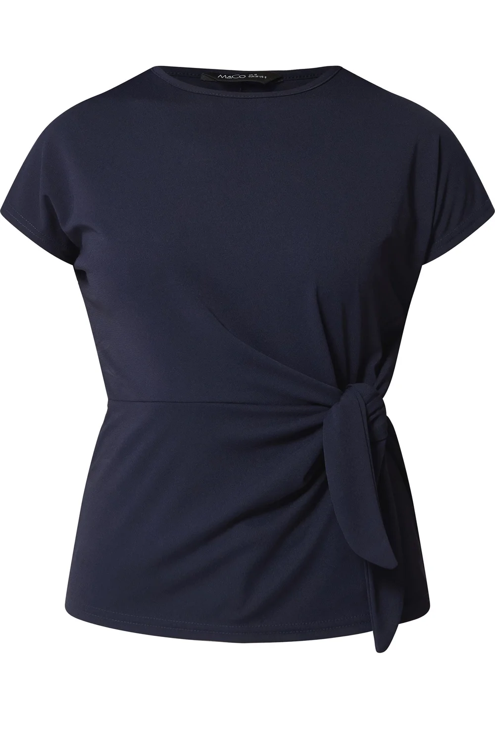 M&Co Navy Blue Tie Waist Top - 18 Image 5