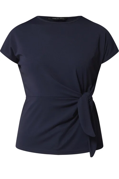 M&Co Navy Blue Tie Waist Top - 18 Image 5