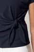 M&Co Navy Blue Tie Waist Top - 18 Image 4