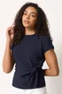 M&Co Navy Blue Tie Waist Top - 18 Image 1