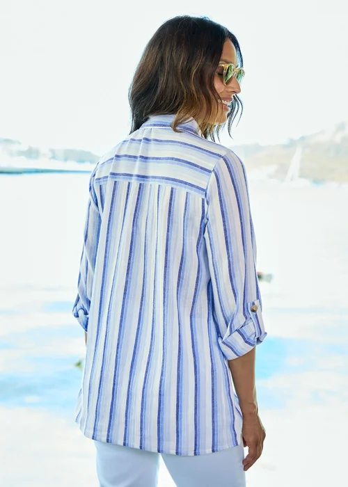 Cotton Traders Bluebell Cotton Stripe Shirt - 18 Image 3