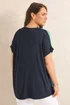 Evans Curve Navy Blue & Teal Green Blurred Top - 18 Image 3