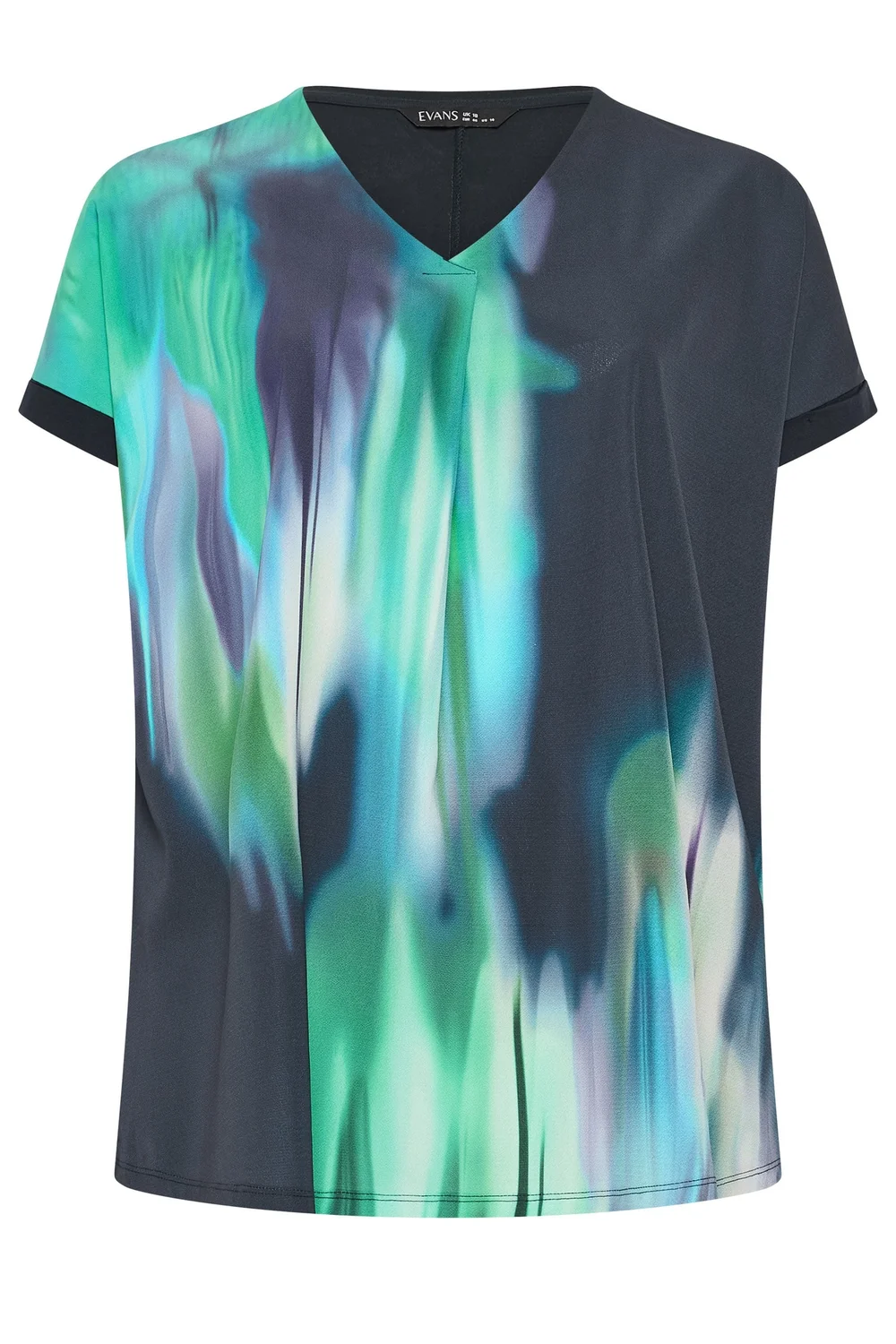 Evans Curve Navy Blue & Teal Green Blurred Top - 18 Image 5