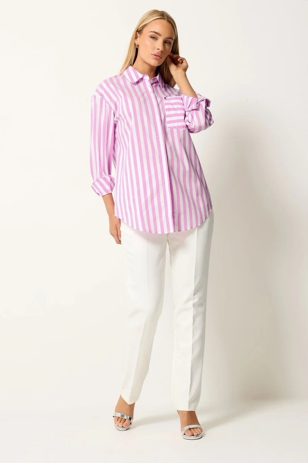 Star By Julien Macdonald Pink Stripe Long Sleeve Shirt - 12 Image 3