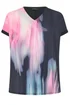 Evans Curve Navy Blue & Pink Blurred Top - 20 Image 5