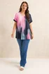 Evans Curve Navy Blue & Pink Blurred Top - 20 Image 2