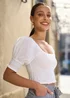 Yumi White Cotton Shirring Puff Sleeve Top - 8 Image 3