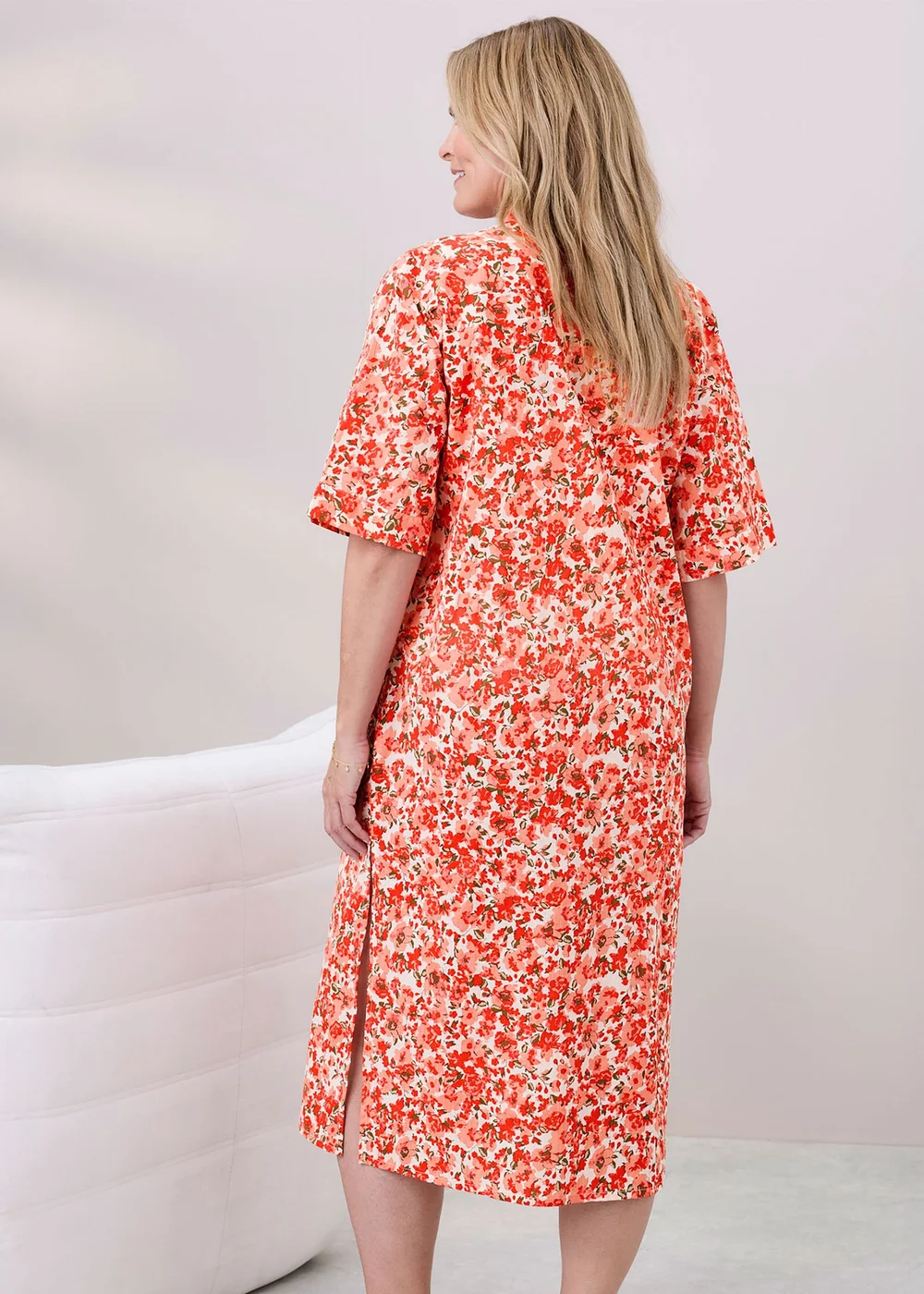 Cotton Traders Burnt Orange Long Printed Cotton Overshirt - 10 Image 3