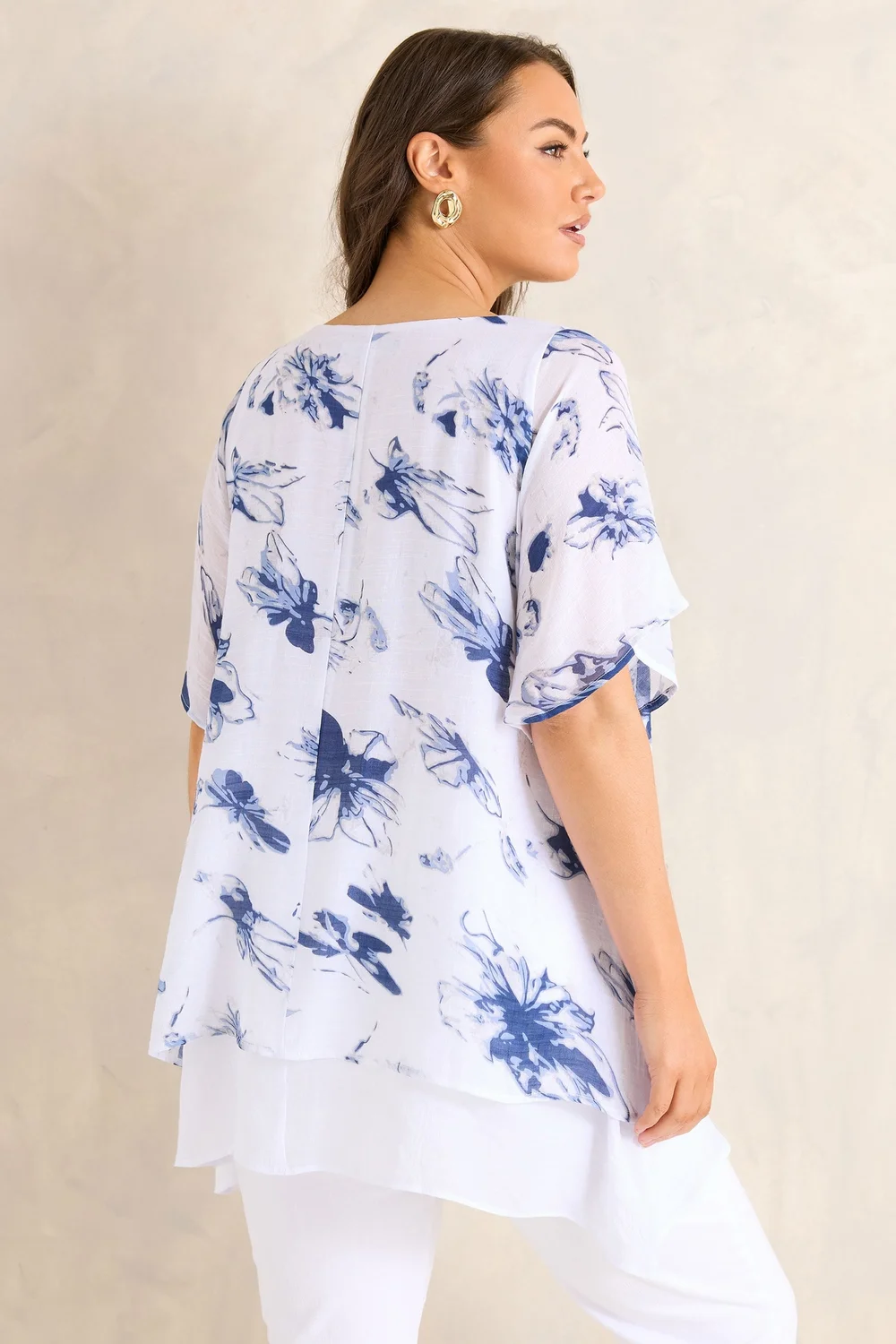 Evans Curve Navy Blue Double Layer Angel Top - 20 Image 3