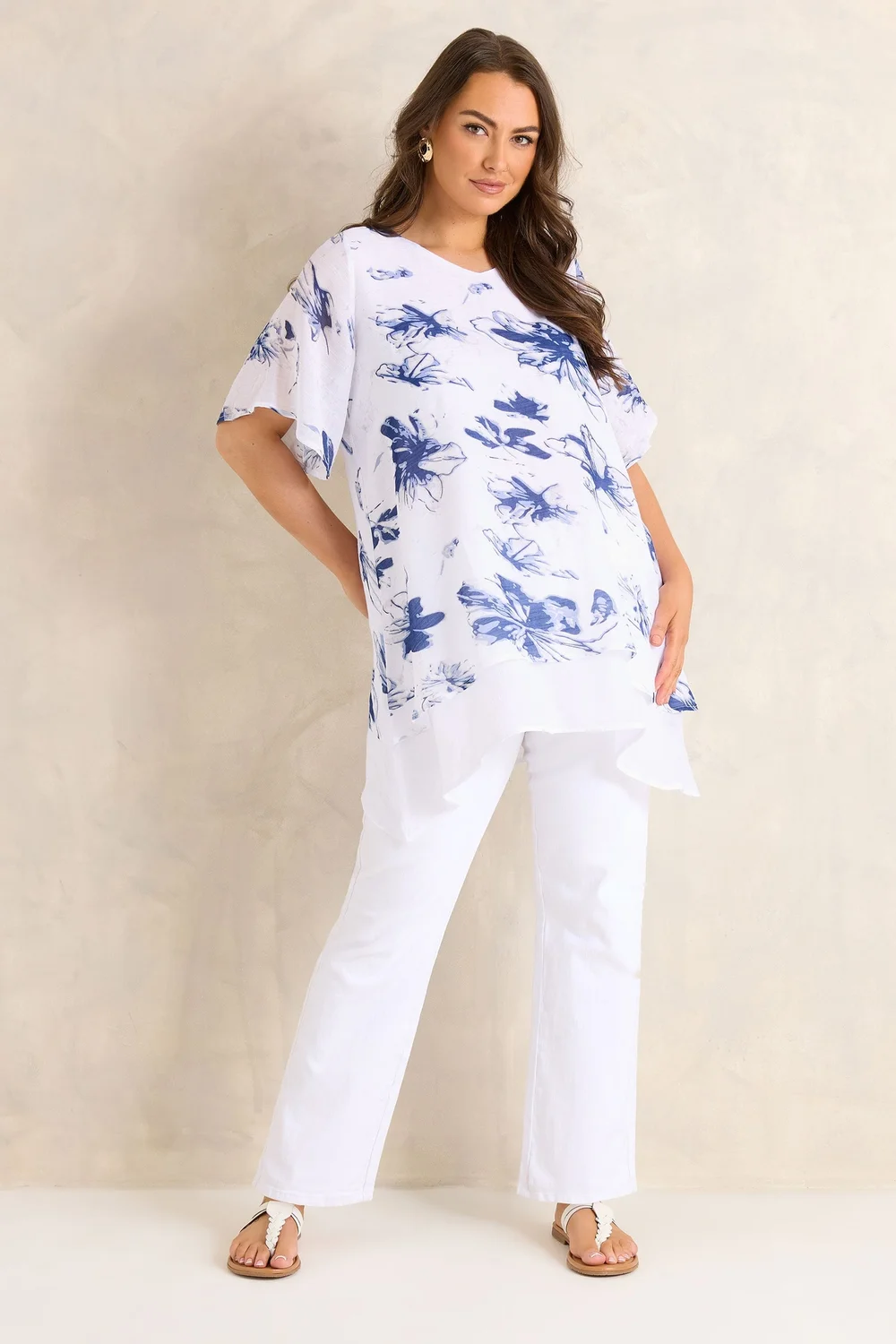 Evans Curve Navy Blue Double Layer Angel Top - 20 Image 2