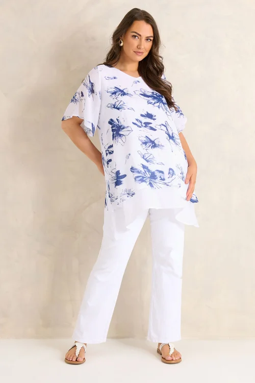 Evans Curve Navy Blue Double Layer Angel Top - 20 Image 2