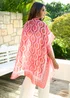 Cotton Traders Deep Coral Printed Kimono - One Size Image 3