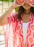 Cotton Traders Deep Coral Printed Kimono - One Size Image 4