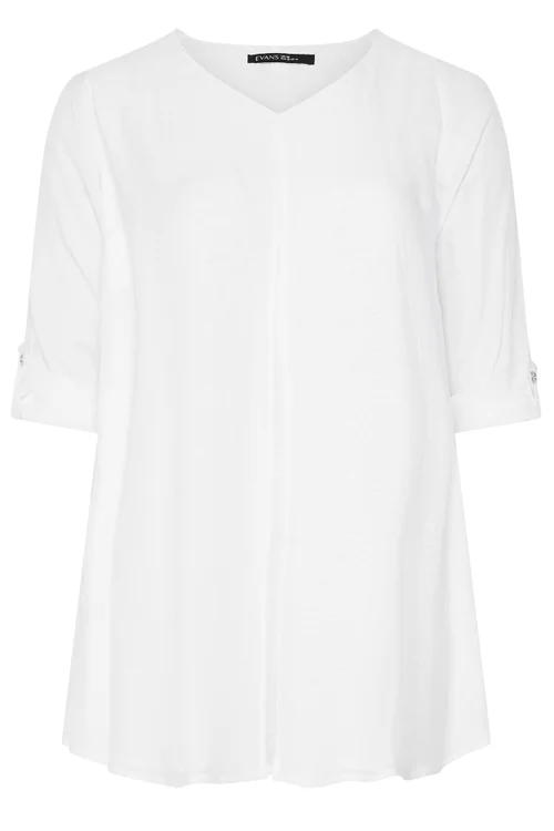 Evans Curve White Double Layer Blouse - 22-24 Image 5