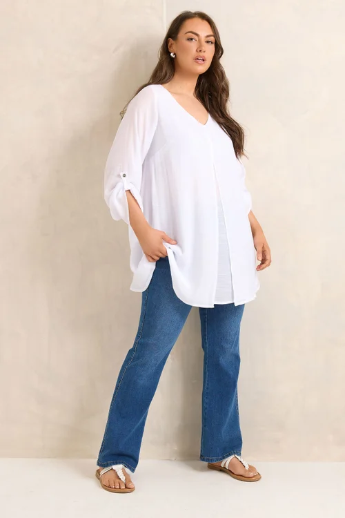 Evans Curve White Double Layer Blouse - 22-24 Image 2