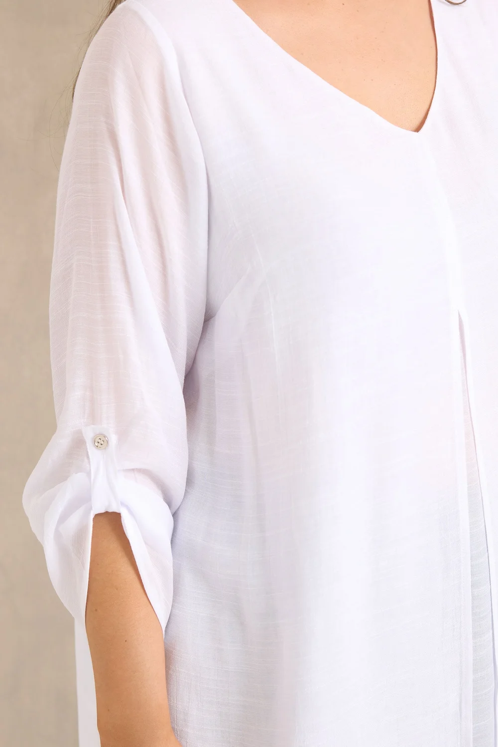 Evans Curve White Double Layer Blouse - 22-24 Image 4