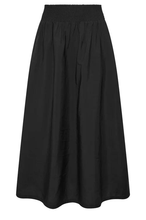PixieGirl Petite Black Shirred Waist Midi Skirt - 12 Image 5
