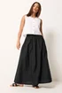 PixieGirl Petite Black Shirred Waist Midi Skirt - 12 Image 1