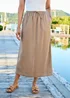 Cotton Traders Biscuit Pull-On Linen Blend Maxi Skirt - 14 Image 2