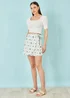 Yumi White Palm Print Cotton Wrap Skirt - 12 Image 2