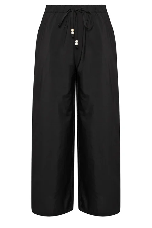 PixieGirl Petite Black Beaded Wide Leg Trousers - 8/L27 Image 5