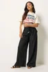 PixieGirl Petite Black Beaded Wide Leg Trousers - 8/L27 Image 1