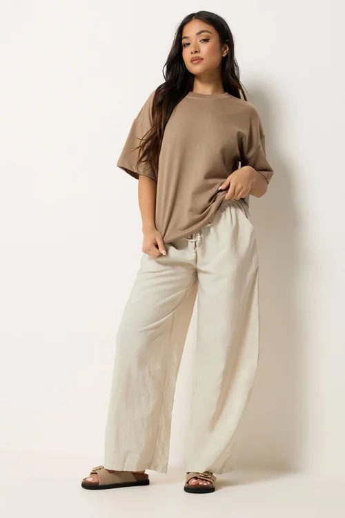 PixieGirl Petite Ivory White Beaded Wide Leg Trousers - 8/L27 Image 1