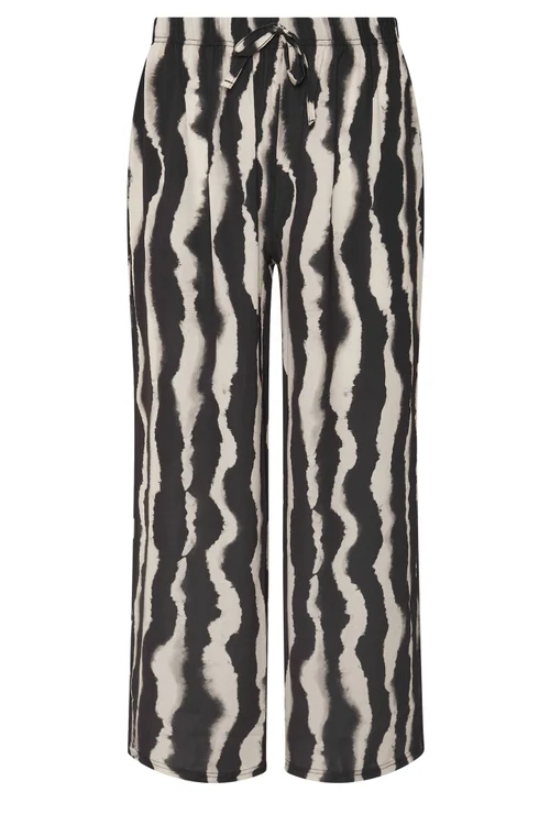 PixieGirl Petite Black Abstract Striped Wide Leg Trousers - 6/L27 Image 5