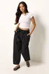 PixieGirl Petite Black Poplin Barrel Trousers - 10/L27 Image 1