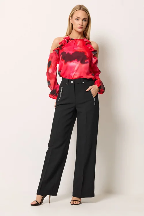 Star By Julien Macdonald Black Tailored Wide Leg Trousers - 20 Image 1
