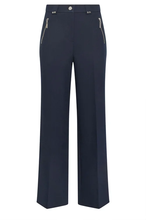 Star By Julien Macdonald Navy Blue Tailored Wide Leg Trousers - 16 Image 5