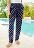 Cotton Traders Navy Pull On Printed Tapered Leg Trousers - 12/L27 Image 2