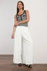 Star By Julien Macdonald White Pleated Wide Leg Trousers - 10 Image 4