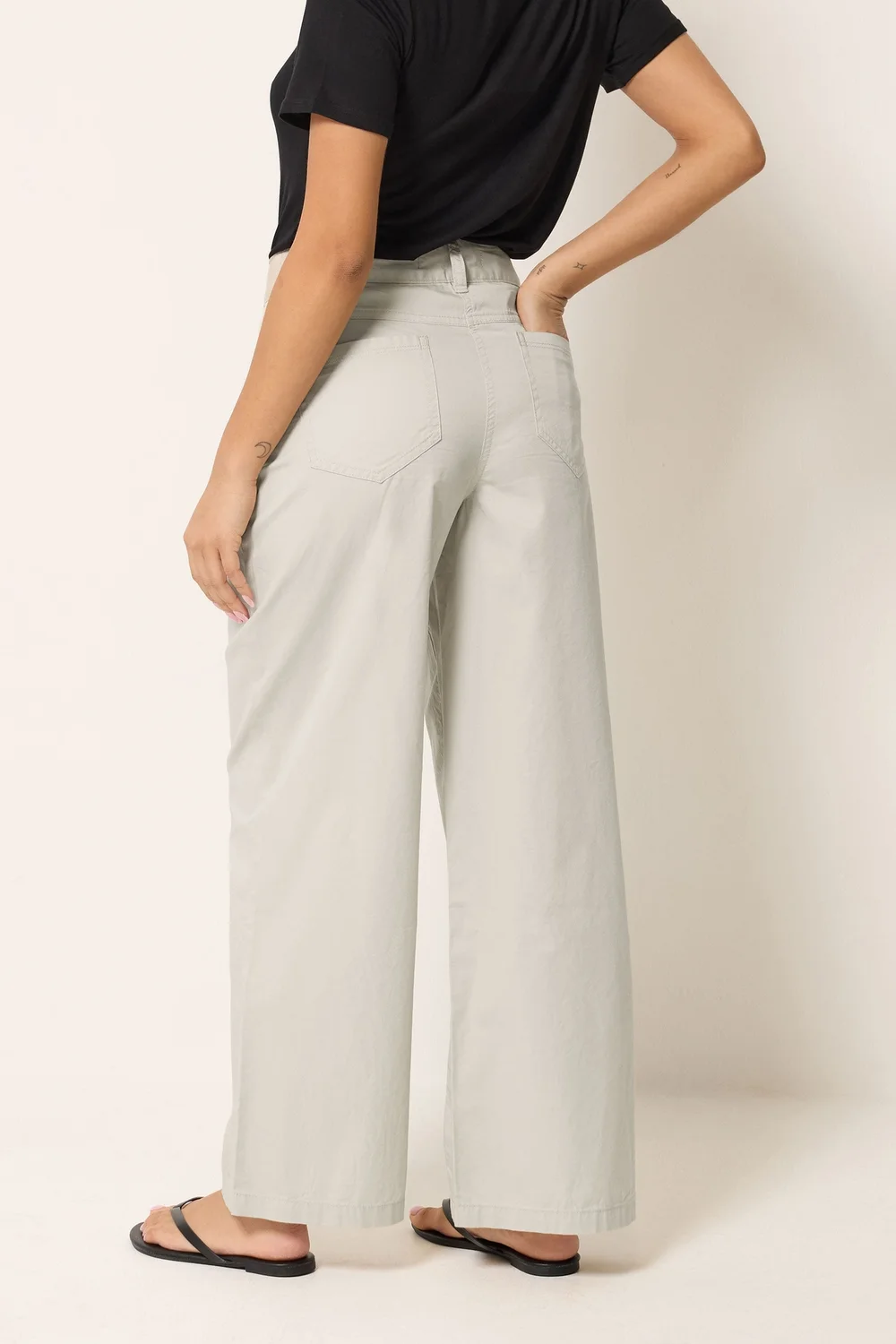 M&Co Petite Natural Brown Wide Leg Cargo Trousers - 18 Image 3