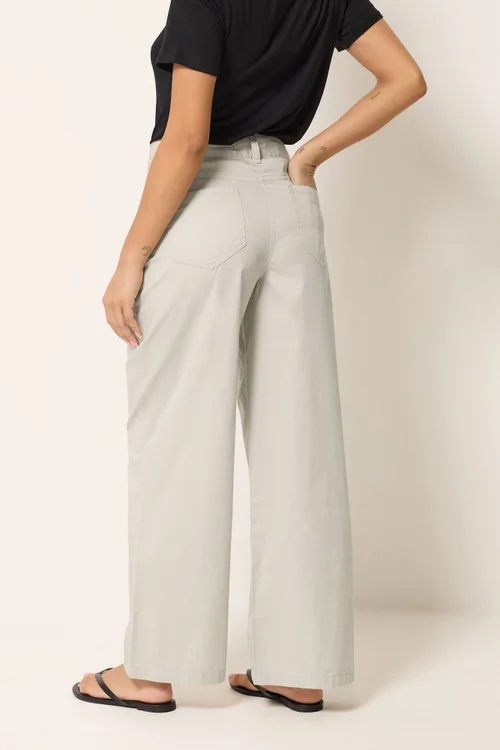 M&Co Petite Natural Brown Wide Leg Cargo Trousers - 18 Image 3