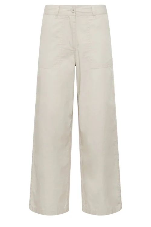 M&Co Petite Natural Brown Wide Leg Cargo Trousers - 18 Image 5