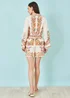Yumi Ivory Viscose Floral Border Shorts - L Image 2