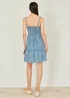 Yumi Blue Stripe Cotton Mini Sun Dress - 10 Image 3