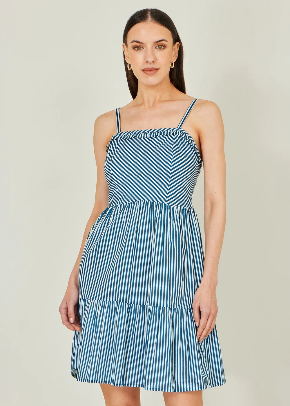Yumi Blue Stripe Cotton Mini Sun Dress - 10 Image 1