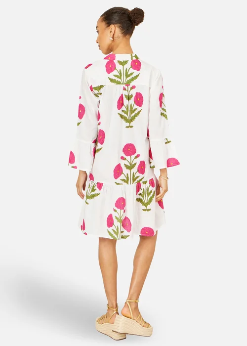 Yumi White Cotton Floral Tunic - 8 Image 2