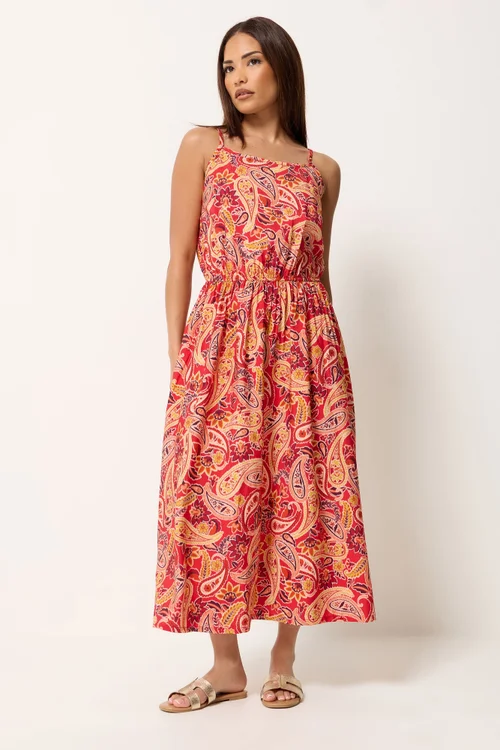 PixieGirl Petite Orange Paisley Midi Dress - 12 Image 2