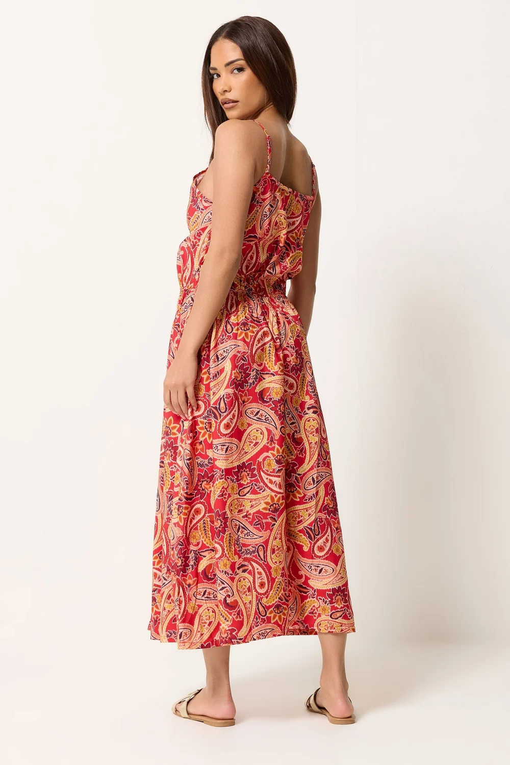 PixieGirl Petite Orange Paisley Midi Dress - 12 Image 3