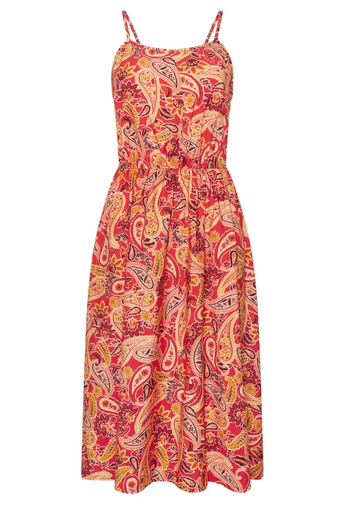 PixieGirl Petite Orange Paisley Midi Dress - 12 Image 5