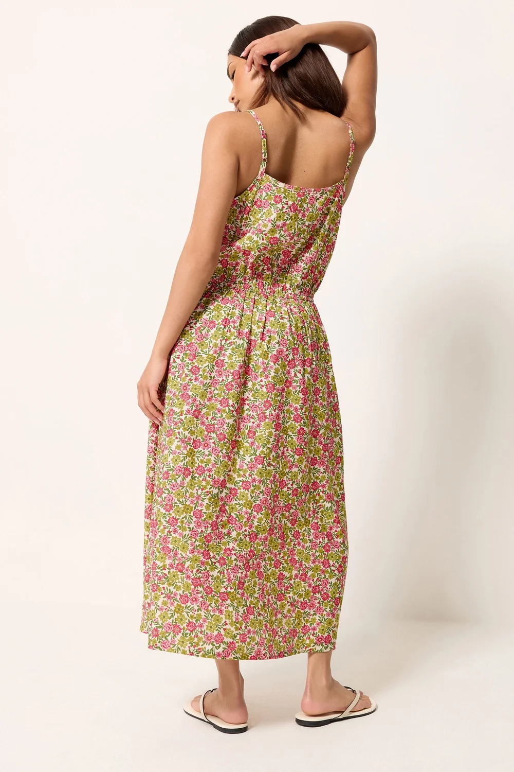 PixieGirl Petite Pink Floral Midi Dress - 12 Image 3