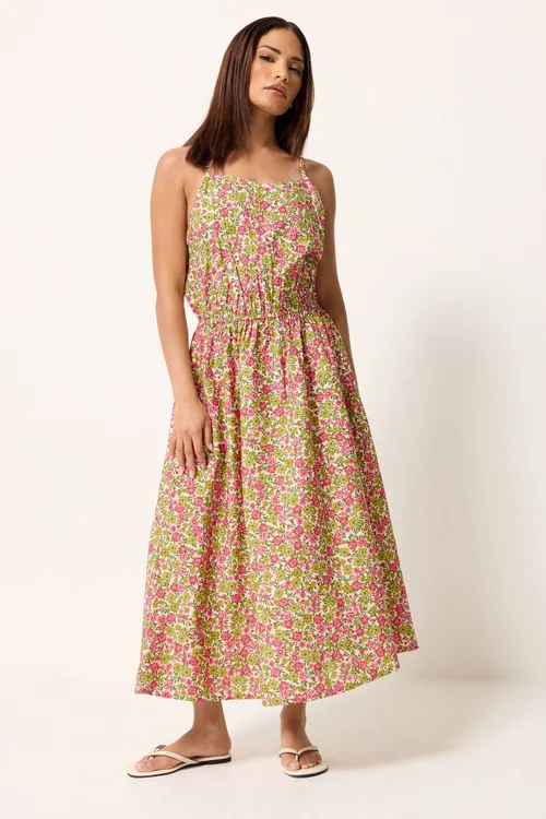 PixieGirl Petite Pink Floral Midi Dress - 12 Image 2