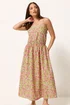 PixieGirl Petite Pink Floral Midi Dress - 12 Image 1