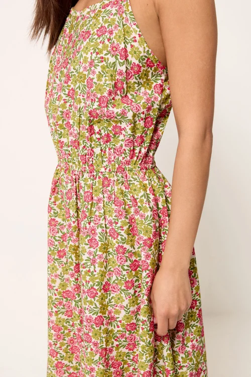 PixieGirl Petite Pink Floral Midi Dress - 12 Image 4