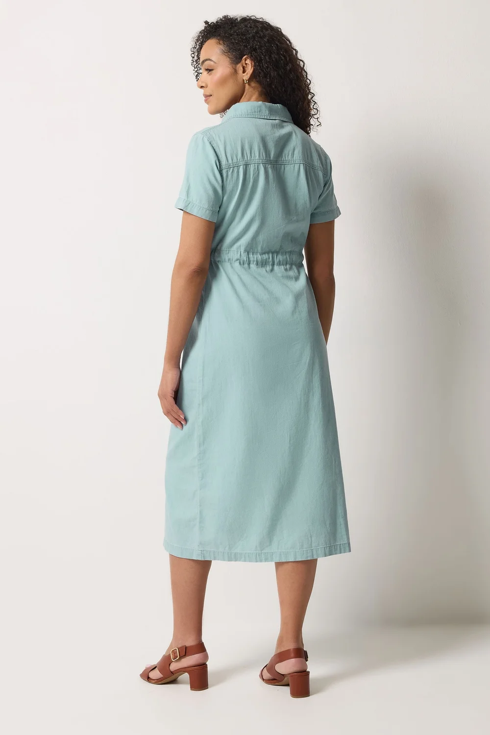 M&Co Blue Tencel Denim Shirt Dress - 16 Image 3